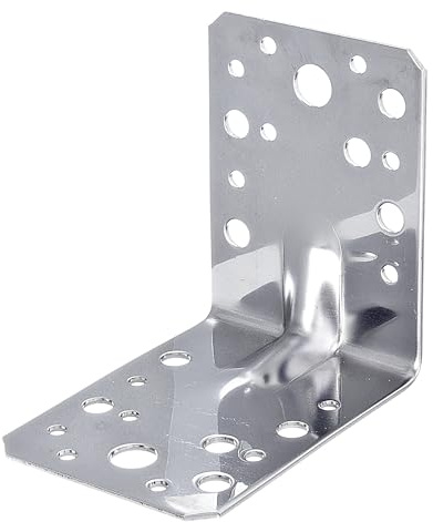 Alberts 848224 Schwerlast-Winkelverbinder mit Sicke | Edelstahl | 90 x 90 x 65 mm | 10er Set
