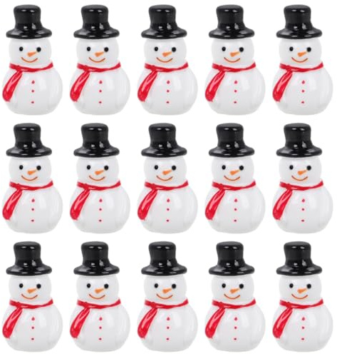 120Stücke Mini Schneemann Figuren Miniatur Weihnachtsfiguren: Winzige Weihnachtsfiguren Mini Harz Schneemänner Mikrolandschaftsornamente DIY Weihnachten Mikrolandschaft Party Festival Geschenkidee
