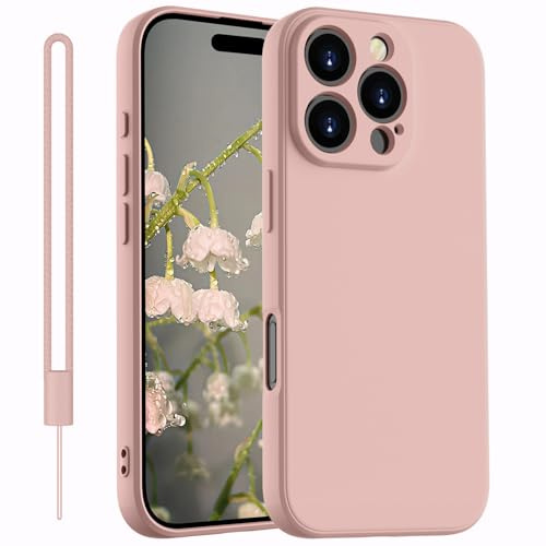 Kukiwhy für iPhone 16 Pro Max Hülle Silikon,Dünne mit Microfiber Hanyhülle für iPhone 16 Pro Max 5G aus flüssigem, Kratzfeste und stoßfeste Schutzhülle für iPhone 16 Pro Max Case 6.9''(2024) Rosa