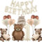 DazzJoy Bär Geburtstagsdeko 1 Jahr, Luftballon Geburtstag Mädchen Junge, Happy Birthday Ballon, Luftballons Deko Erster Geburtstag