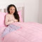 OHS Gewichtsdecke Kinder 3kg schwere Decke, Wendedecke aus Mikrofaser für Kinder, Weighted Blanket Rosa 150 x 100 cm