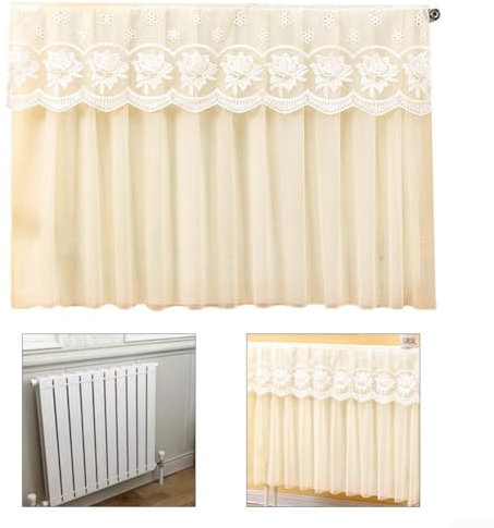 Advokingtap Elegant Lace Radiator Dust Cover Breathable Radiator Protector for Electric Blankets Health-Conscious Material Beige 60-180 * 70cm(60cm)