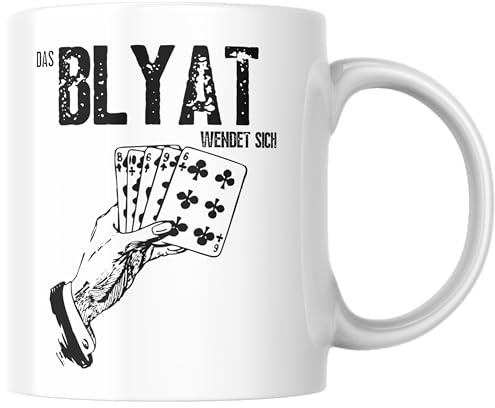 Das Blyat Wendet Sich Spielkarten Russisch Russen Russland Wortspiel Schimpfwort Herkunft Russe Meme Russenhocke Kaffee Tasse Geschenk (Weiß)