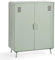 MEUBLE COSY Aparador Comedor Armario de Almacenamiento Buffet Industrial para Dormitorio Salon Cocina Oficina Entrada con 2 Puertas y 3 Estantes, Metal, Verde Claro, 80x40x102cm