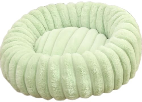 Pevfeciy katzenbett hundebett rund flauschig hundekörbchen waschbar katzenkorb für Kleine Mittelgroße Hunde Katzen,Grün,70cm