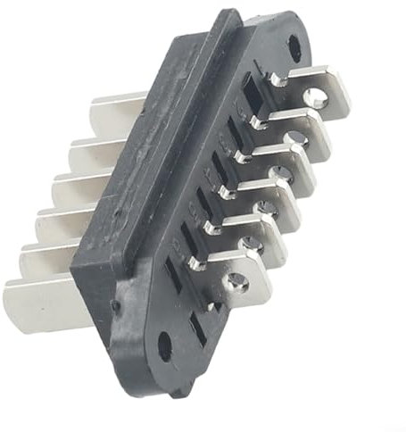 E-Bike Battery Box Discharge Connector 6 Pin 15A High Current Inline Installation 125V Rated Black ABS Electric Bike Power Supply(male)