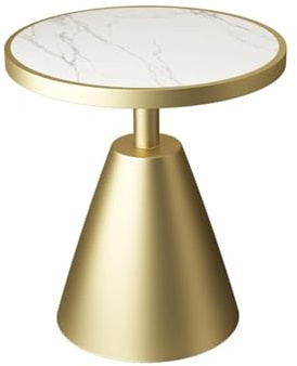 forestalk Table d'appoint ronde en ardoise avec base en métal pour salon ou chambre à coucher 50 cm – 4 couleurs (couleur : D)