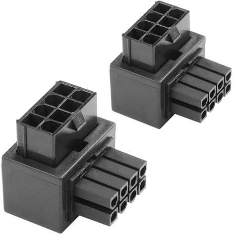 ELFJMZP ATX - Adaptador de 8 pines hembra a 8 pines, 90 grados tipo B, adaptador para interfaz de alimentación de CPU de placa base de ordenador de sobremesa, conversión exterior (paquete de 2)