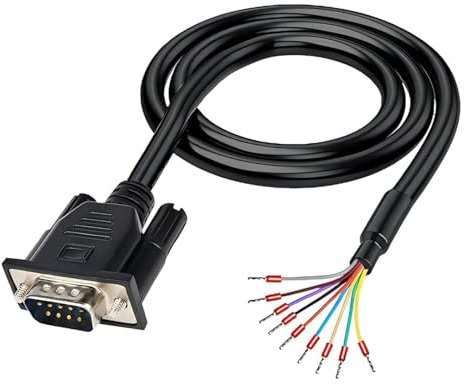 Harrisen DB9 Lötfreier Adapterstecker Breakout Connector, 3m, 10Ft, 26AWG | 10Ft 3m 26AWG Ersatzkabel, Kunststoffschale, RS232 D-SUB Seriell, 9-Pin Port Terminal Steckverbinder, Breakout Board