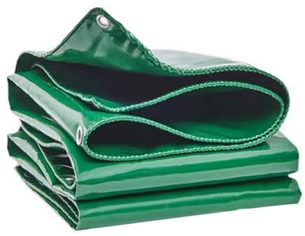 Lona de polietileno resistente al agua, 4 x 8 m, cubierta multiusos resistente a la intemperie con ojales para camping, agricultura, vehículos y toldo, lona verde