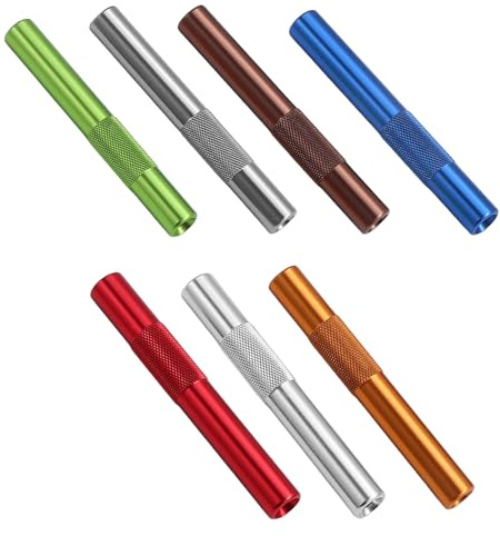 7PCS Mini Pailles Réutilisables en Métal Format pour Boissons Froides | Accessoires Snorter Ecologiques pour Cocktails Paille Inox Compacte Pour Bar Cuisine Voyage Camping et Usage Quotidien