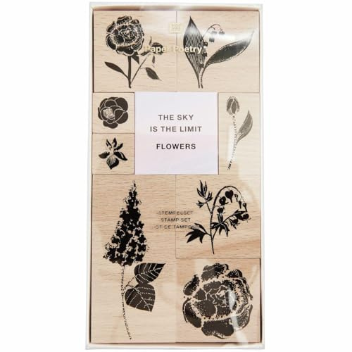 Stempelset Blumen FSC 100%, 9 Stempel