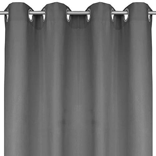 Bestlivings Blickdichte Dunkelgraue Gardine mit Ösen in 140x245 cm (BxL), in vielen Größen und Farben