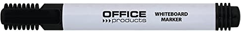 OFFICE PRODUCTS Whiteboard-Marker Boardmarker Basic/ Rundspitze 1-3 mm Strichbreite / Schwarz / Trocken Abwischbar/ Nicht Toxische Tinte auf Alkoholbasis ohne Xsylen und Toluol - 1 Stück
