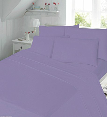 EGYPTO Luxurious Non-Iron Double Duvet Cover Set with Soft Pillowcases - Warm Quilt, Comforter for Home (King, Lilac)