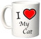 Mug personnalisé I love heart my cat mug gift i love mon chat
