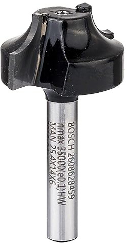 Bosch 1x PRO Abrundfräser, R 6,3, S 6 | für Weichholz, Hartholz, Ø 25,4 mm, Professional Zubehör Oberfräsen, Kantenfräse
