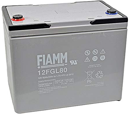 Fiamm 12FGL80 Blei Akku mit M8 Schraubanschluss 12V, 80000mAh