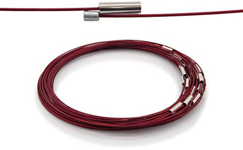 WEBandBUY 1 Halsreif aus Edelstahl Magnetverschluss Länge ca. 43 cm Farbe: Rot