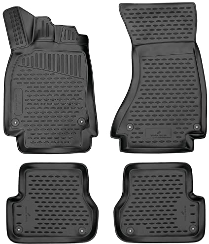 WALSER XTR Gummi Fussmatten Auto für Audi A6 Avant 2011-2018, A6 Allroad 2012-2018, 100% passgenaue Auto Fußmatten, robuste Universal Fußmatte Auto, Gummimatten Auto