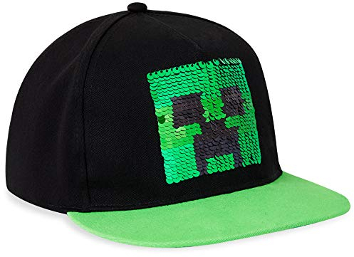 Minecraft Hut Für Kinder Cap Jungen | Mit Logo, Schwarz Und Pixelig Grün Grid | Zubehör, Das Den Besten Mutze Jungen Bietet | Ab 3 Jahren (Mehrfarbig) (Mehrfarbig)