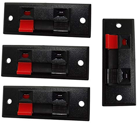 AERZETIX - Set di 4 - Morsetti per altoparlanti - 55/21mm - Mono - 2 vie - Con pulsanti - C43774