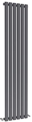 Acezanble∣Vertical Designer Oval Column Radiator Anthracite 1600x354mm Single Panel Centre Heating Radiator-Perfect for Bathroom,Hallway,Living Room, Kitchen