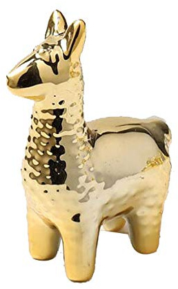 NWFashion Goldene kleine Tierstatuen, Heimdekoration, moderner Stil, goldfarbene Deko-Ornamente (Alpaka)