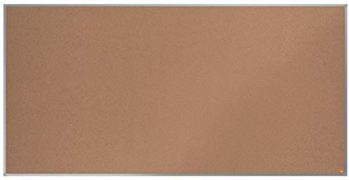 Nobo Kork-Notiztafel, 100 x 200 cm, Aluminiumrahmen, Traditionelle Eckmontage, Naturbraun, Essence-Serie, 1915347
