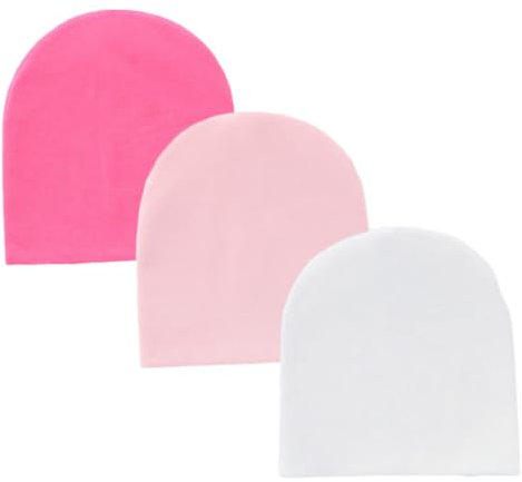 Snegyu Confezione da 3 Cappellini per Neonati Bambini Bambino Unisex Berretti in Maglia di Cotone per 0-3 Mesi Neonato Cappello per Neonata Nursery Beanie Berretto