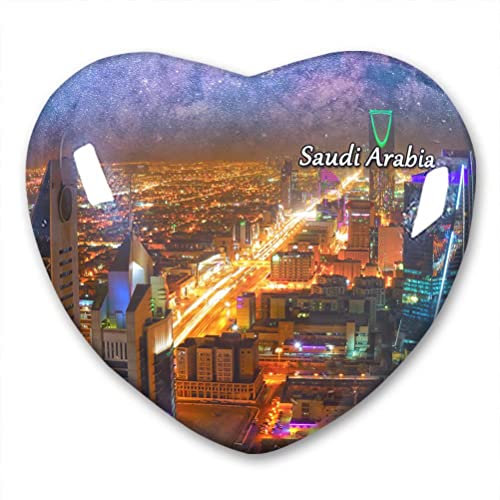 Saudi Arabien Kühlschrankmagnet Kühlschrank Aufkleber Kollektion Deko Magnet Reise Souvenir Herz Kristallglas