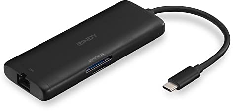 LINDY 43358 DST-Mini USB C Laptop Mini Docking Station - 4K@60Hz HDMI, PD 3.0 100W, USB 3.2 Gen 1, Gigabit Ethernet, microSD e SD, display, 4K, UHD