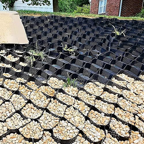ERRULAN Stabilisateur de Gravier Grille De Sol Géogrille Robuste pour La Stabilisation du Sol/Gravier, Pavé Perméable en Nid d'abeille pour Travaux De Fondation/Murs De Soutènement en Pente