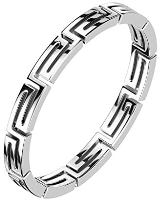 Paula & Fritz® Ring Damen Bandring Silber 316L Chirurgenstahl Größe 62 (19,7) 2,7-mm breit Damen-Ring Herren-Ring Partner-Ring Verlobungs-Ring Ehe-Ring