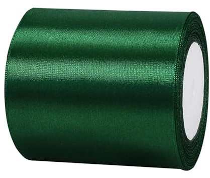 100 mm 22m Satinband Geschenkband Dunkel Grün 100mm Breit,Auto Seidenband Dick Schleifenband Satin Dekoband Geschenkverpackung Deko Band Stoffband für Halloween Weihnachten Hochzeit Geburtstag DIY