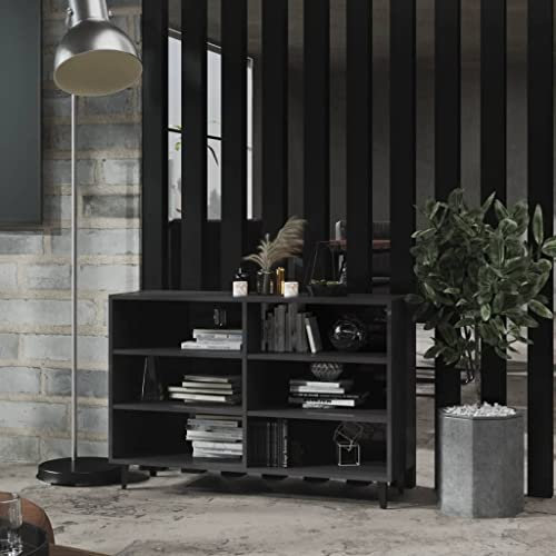 WIFESE Sideboard Hochglanz-Grau 103,5x35x70 cm Holzwerkstoff Kommode KüChenschrank Schrank Klein Kommode Schmal Flurschrank Schlafzimmer Kommode Flur MöBel Badschrank Schmal Regal