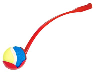 INTIRILIFE Ballschleuder Ballwurfstab zum Aufheben und Werfen für Hunde in Rot mit 64 x 10 x 6.5 cm Größe - Spielzeug für Hunde Wurfarm zum Spielen mit Ihrem Haustier an der frischen Luft