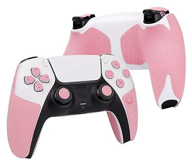 TALONGAMES Controller-Griffe kompatibel mit PlayStation 5 DualSense Controllern, rutschfest, schweißabsorbierend, strukturiertes Haut-Set, für Griffgriffe, Tasten, Trigger, D-Pad (Pro Version - Rosa)
