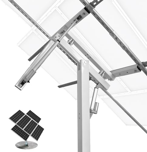 ECO-WORTHY Support Panneau Solaire Tracker Solaire Fixation Panneau Solaire pour Toit, Balcons, Jardin, Maison, Support de suivi à deux axes 40% de puissance en plus