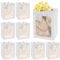 WSAMJIN 10-Piece White Kraft Gift Bags with Window & Handles - 25x23x18 cm - Wedding, Birthday, & More