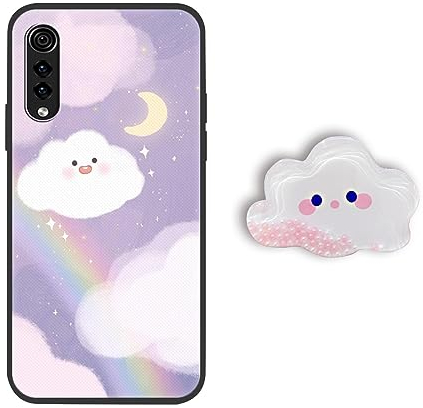 DESSEN Niedliches Cartoon Handyhülle für LG Velvet 4G/5G, Stoßfeste Bumper Hülle, Anti-Fingerabdruck Silikon Schutzhülle mit Ringhalterung Cover.5-2