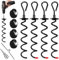 4 Ancrages au Sol 10 Pcs En acier inoxydable Ø 1 cm visser de trampoline comprenant 4 sangles réglables adaptateur de perçage aide à la rotation pour trampoline balançoire pavillon tente de réception