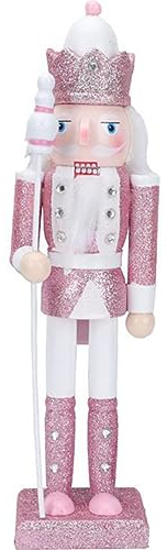 Tadoiooy Rosa Weihnachtsdekorationen, Nussknacker, Nussknacker Weihnachtsdekor 12 Zoll hohe Soldier Nutcracker Figur Glitter Nutcracker Puppenverzierung für Weihnachten Tischpuppenstil11