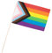 NEU Fahne Progress Pride, 30x45cm mit 75cm Stab