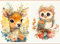 QIUQI 5D Diamant Painting Bilder,2 Pack Diamond Painting Hirsch und Eule,Diamond Painting Set für Erwachsene und Kinder,Mosaikherstellung,Diamant Malerei für Haus Dekoration,Weihnachtsgeschen