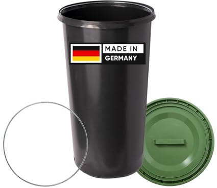 TOPANBIETER 999 Topanbieter999 60 Liter Mülleimer Sack-Ständer Gelber Sack Eimer Müllsackständer mit grünem Deckel - Ring