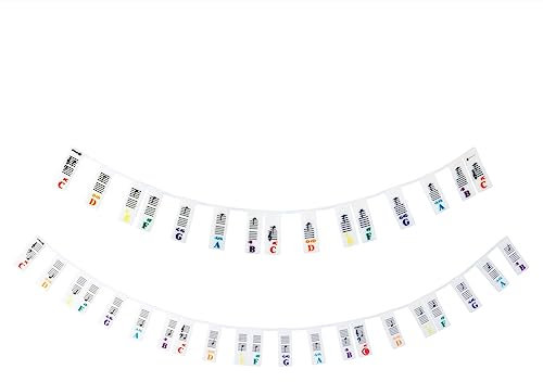 Anneth 2 PCS Piano Note Sticker Button Strip Silicone Color Universal Detachable Keyboard Sticker (PVC Box) 61 Keys