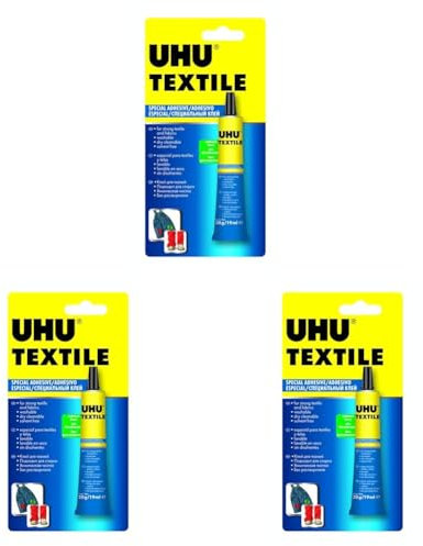 Pegamento uhu especial textil tubo 20 gr en blister (Paquete de 3)