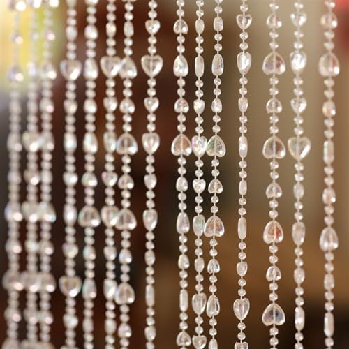 Beaded Door Curtain Home Decor Door Curtain Romantic Love Heart Bead Curtain Wedding Party Window Balcony Garden DIY Decoration Accessories Bead Curtains For Doorways (Color : 1, Size : 20 String 12
