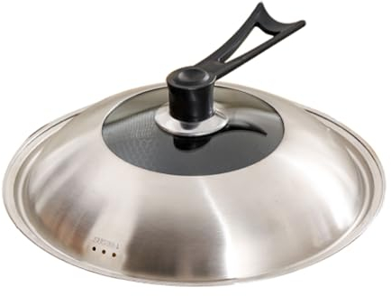 Coperchio Per Pentola In Acciaio Inox 304 Addensato Coperchio In Vetro Temperato Universale Per Pentola In Ferro 30-40cm Per Padella Lodge Skillet In Ghisa Silver- 36cm